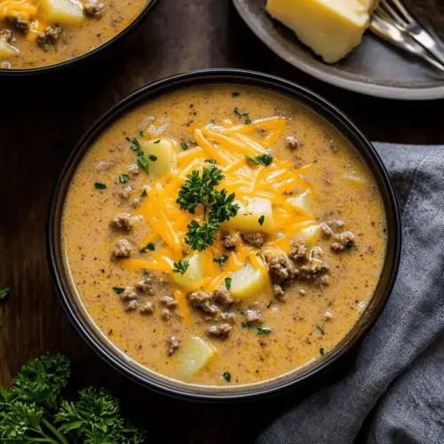 Cheesy Beef and Potato Soup