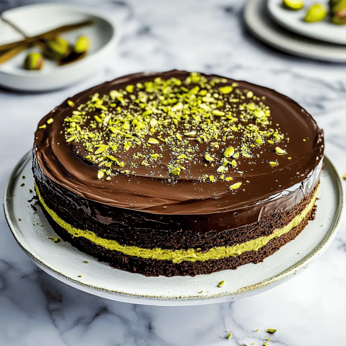 Decadent Dubai Chocolate Cake with Pistachio Delight 3