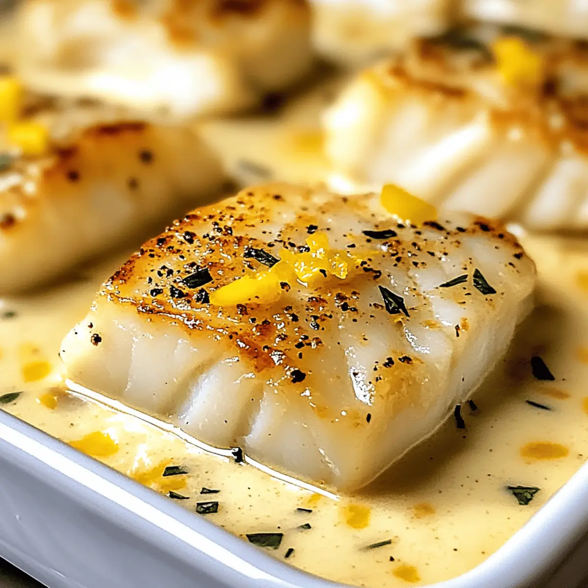 Baked Cod in Coconut Lemon Cream Sauce