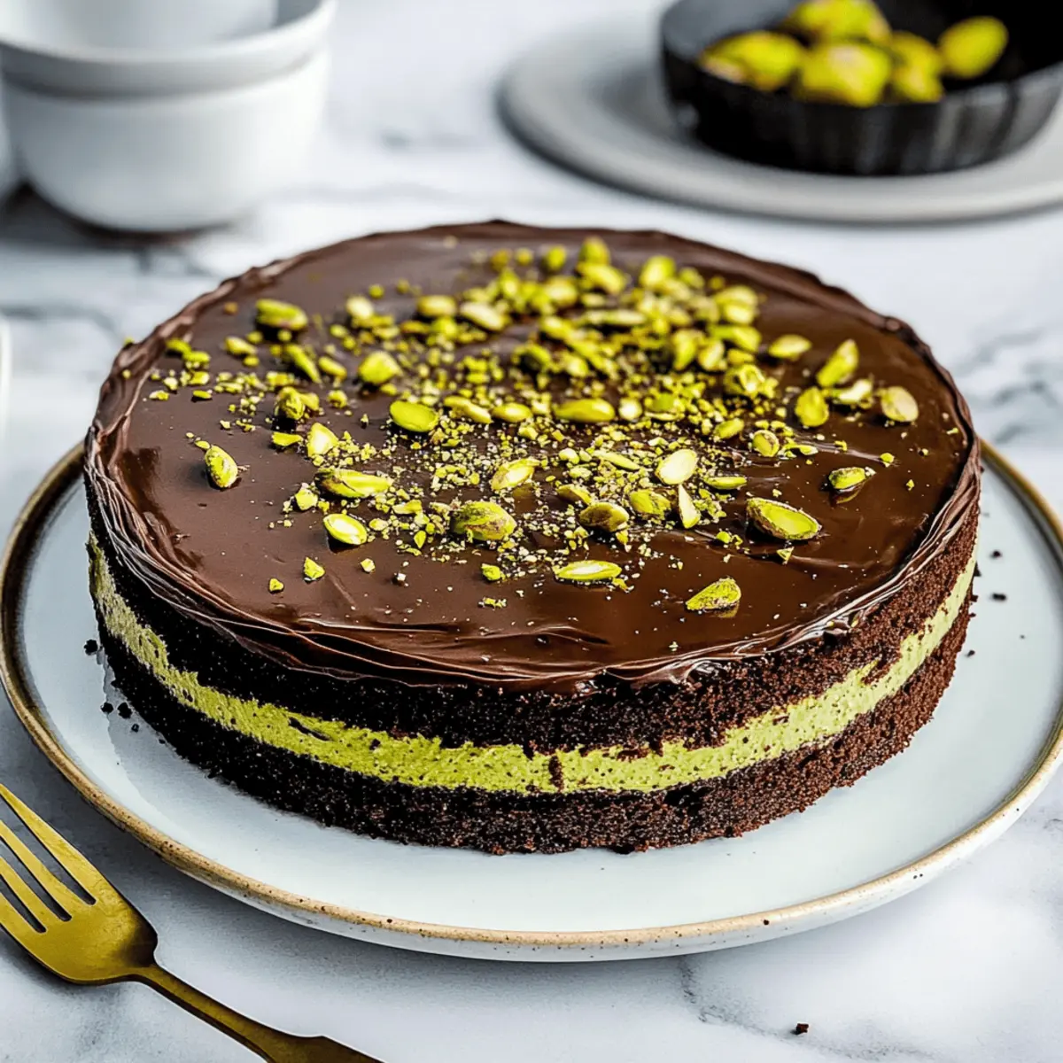 Decadent Dubai Chocolate Cake with Pistachio Delight 4 Dubai Chocolate Cake
