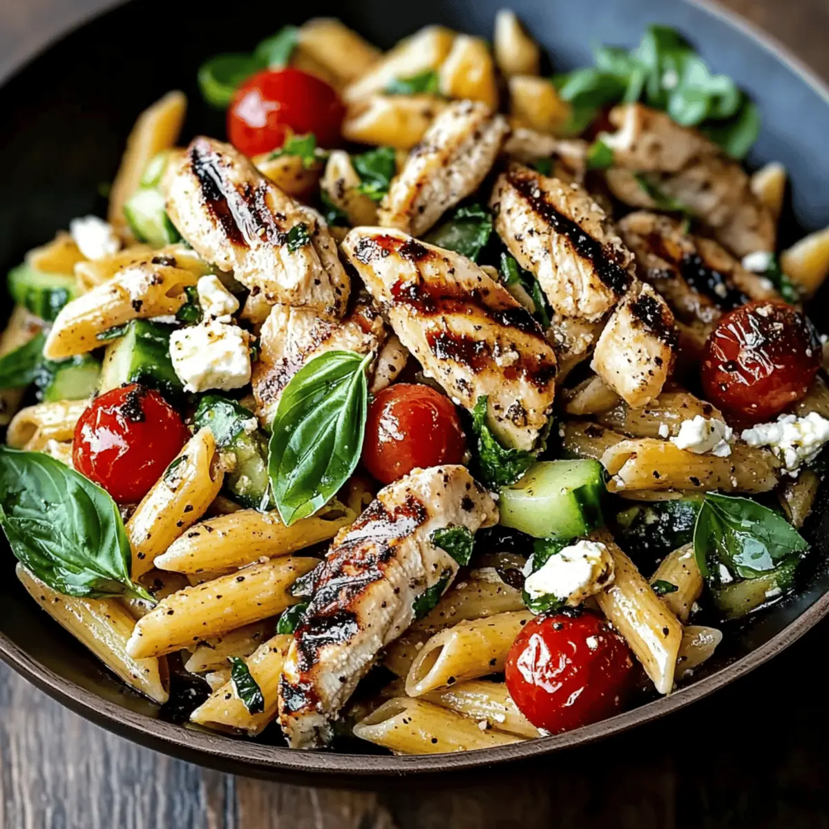 Grilled Chicken Pasta Salad with Balsamic Vinaigrette