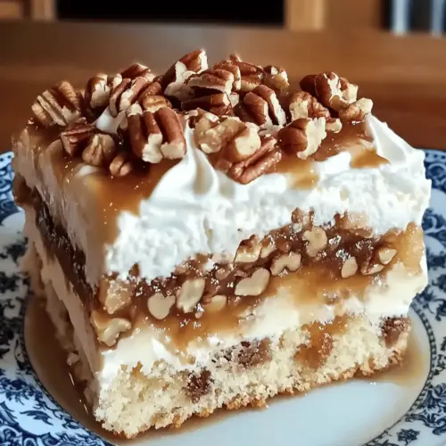 Butter Pecan Praline Poke Cake