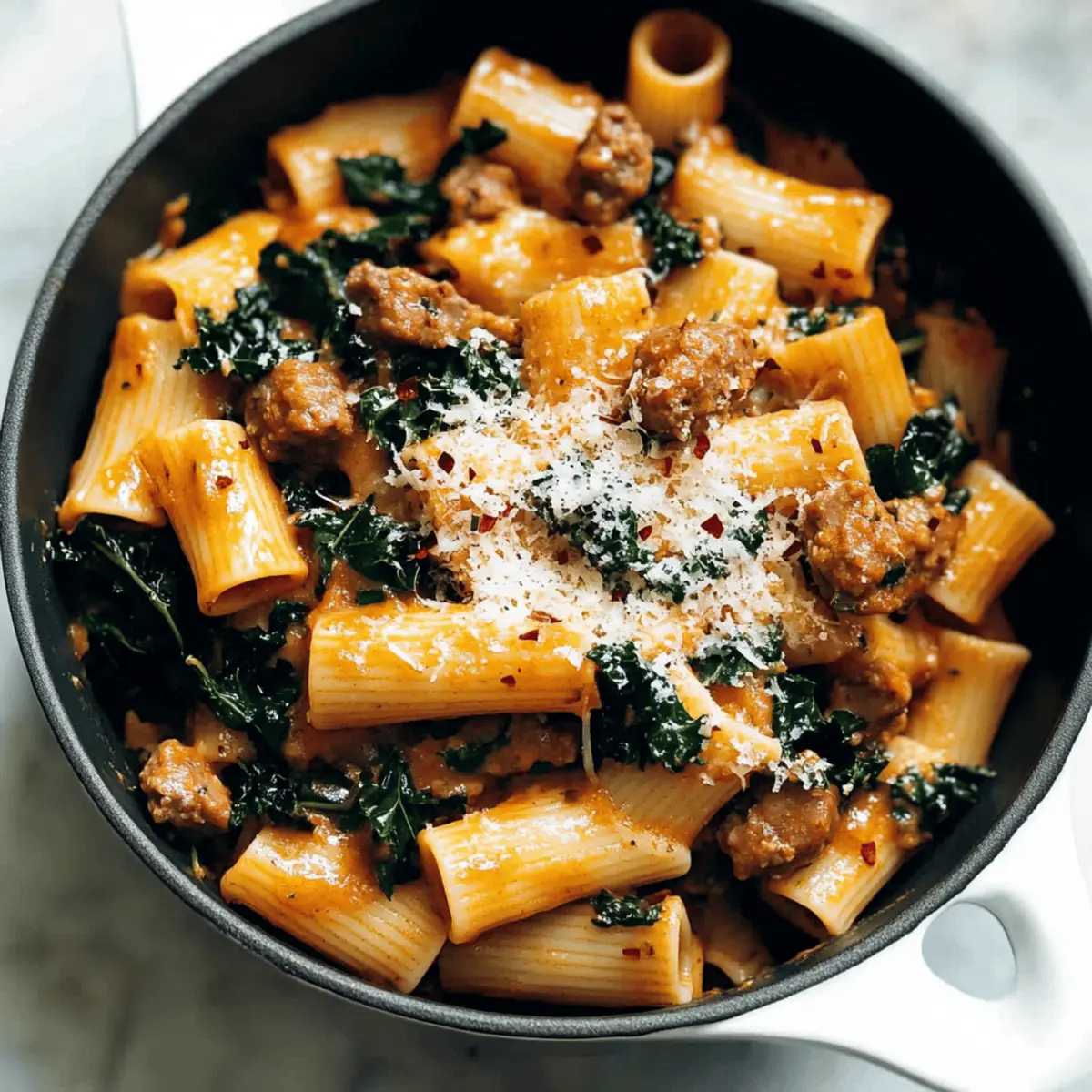 Date Night Rigatoni with Sausage and Kale