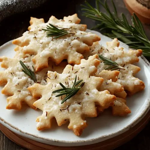 Savory Rosemary-Parmesan Snowflake Cookies