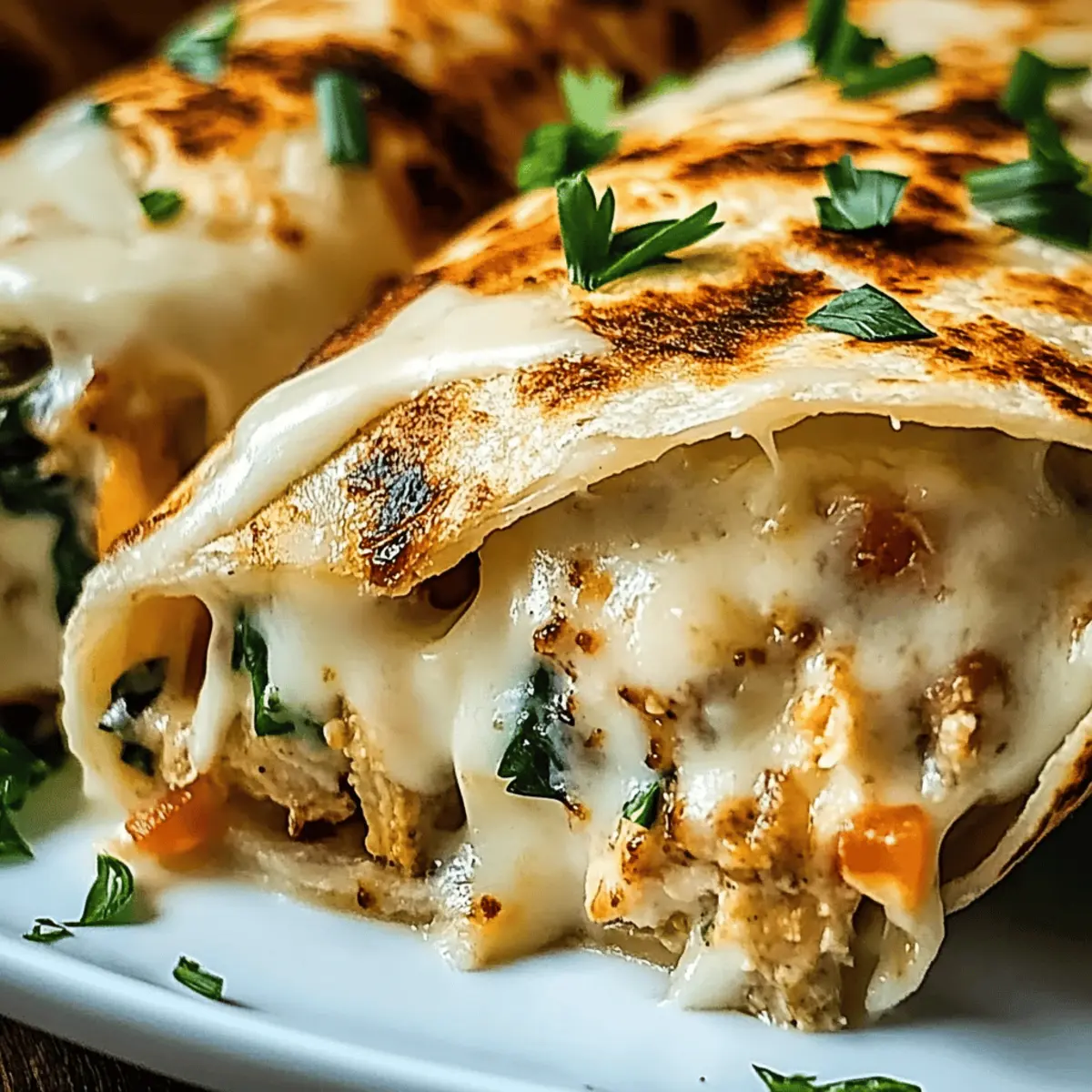 Cheesy Garlic Chicken Wraps That Will Brighten Your Weeknights 5 Cheesy Garlic Chicken Wraps g6wawl