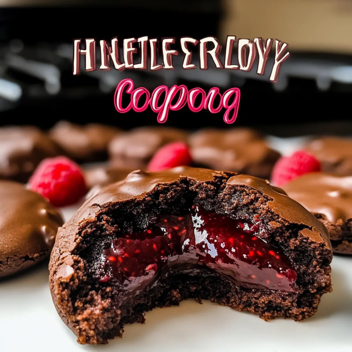 Fudgy Chocolate Cookies with Raspberry