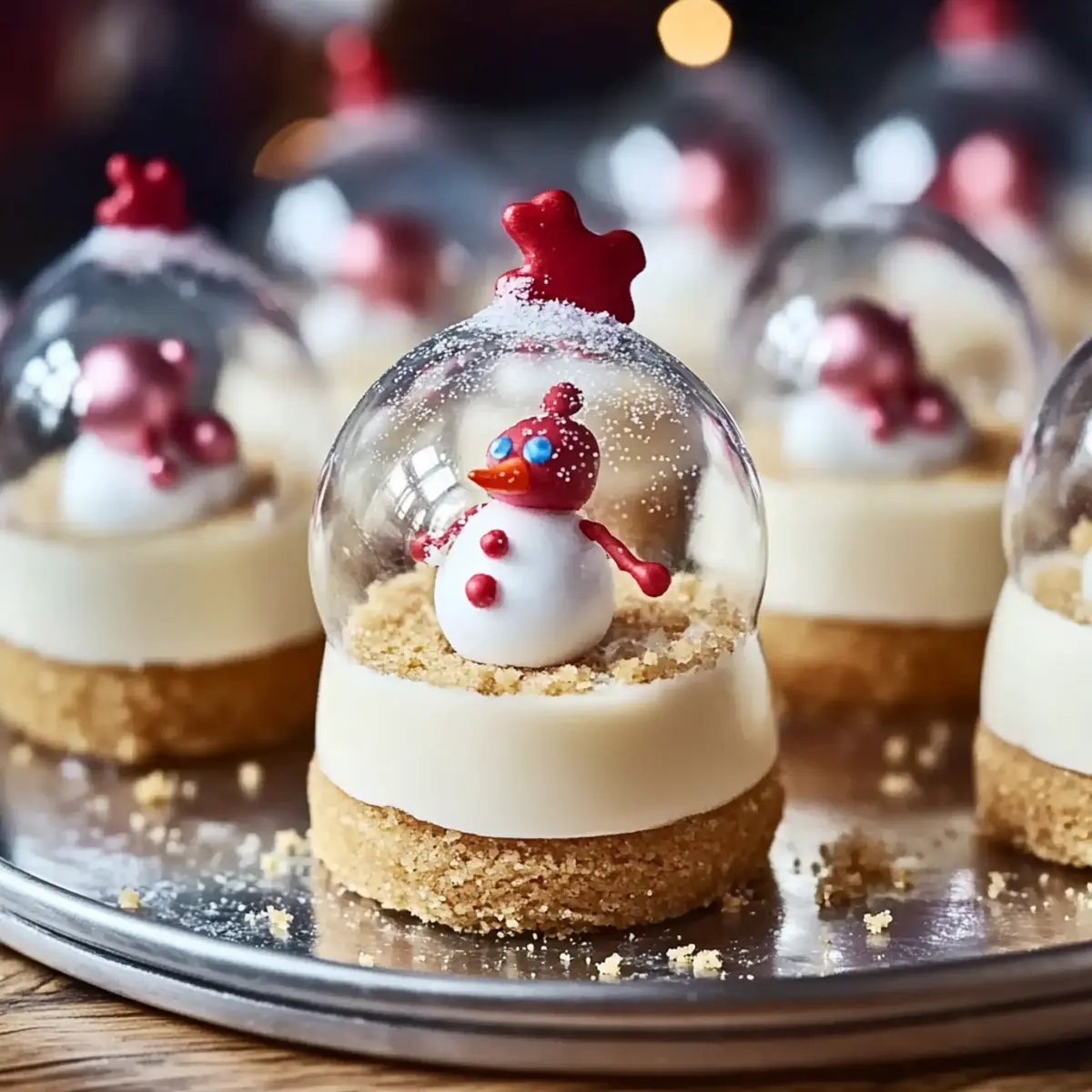 Snow Globe Cheesecake Bites with Cookie Crust You'll Adore 4 Snow Globe Cheesecake Bites with Cookie Crust