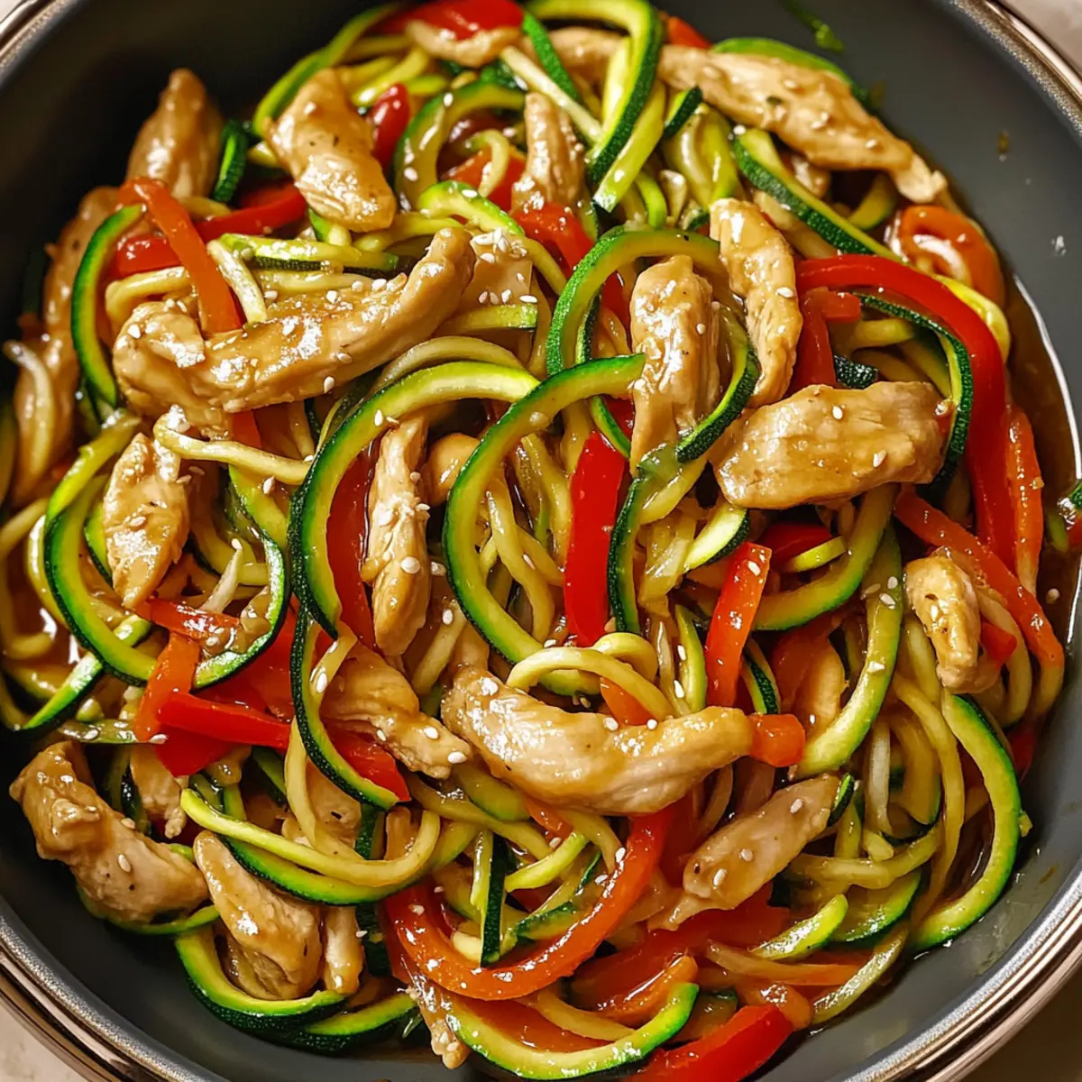 Garlic Chicken Zucchini Noodles