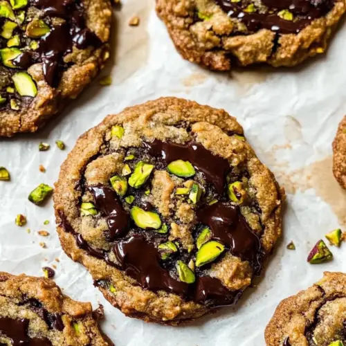 Dark Chocolate Chunk Pistachio Cookies
