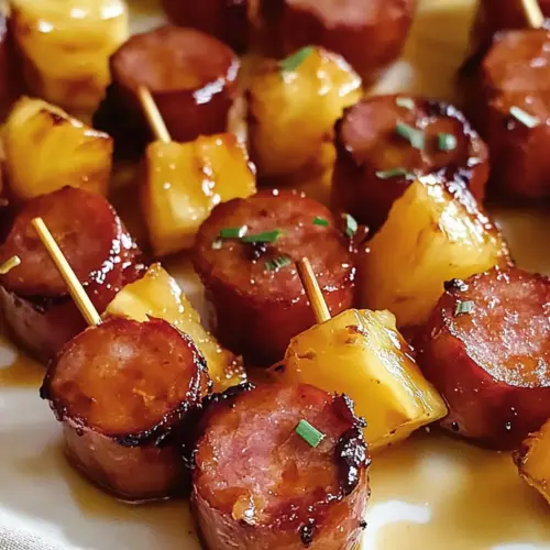 Glazed Kielbasa Pineapple Bites