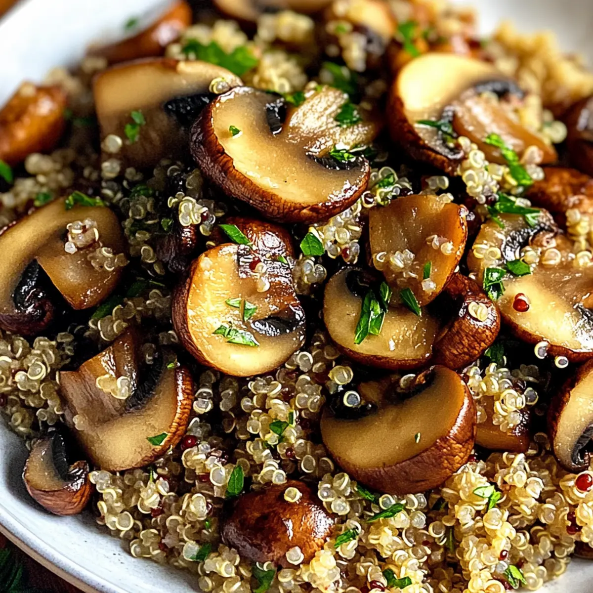 Garlicky Mushroom Quinoa