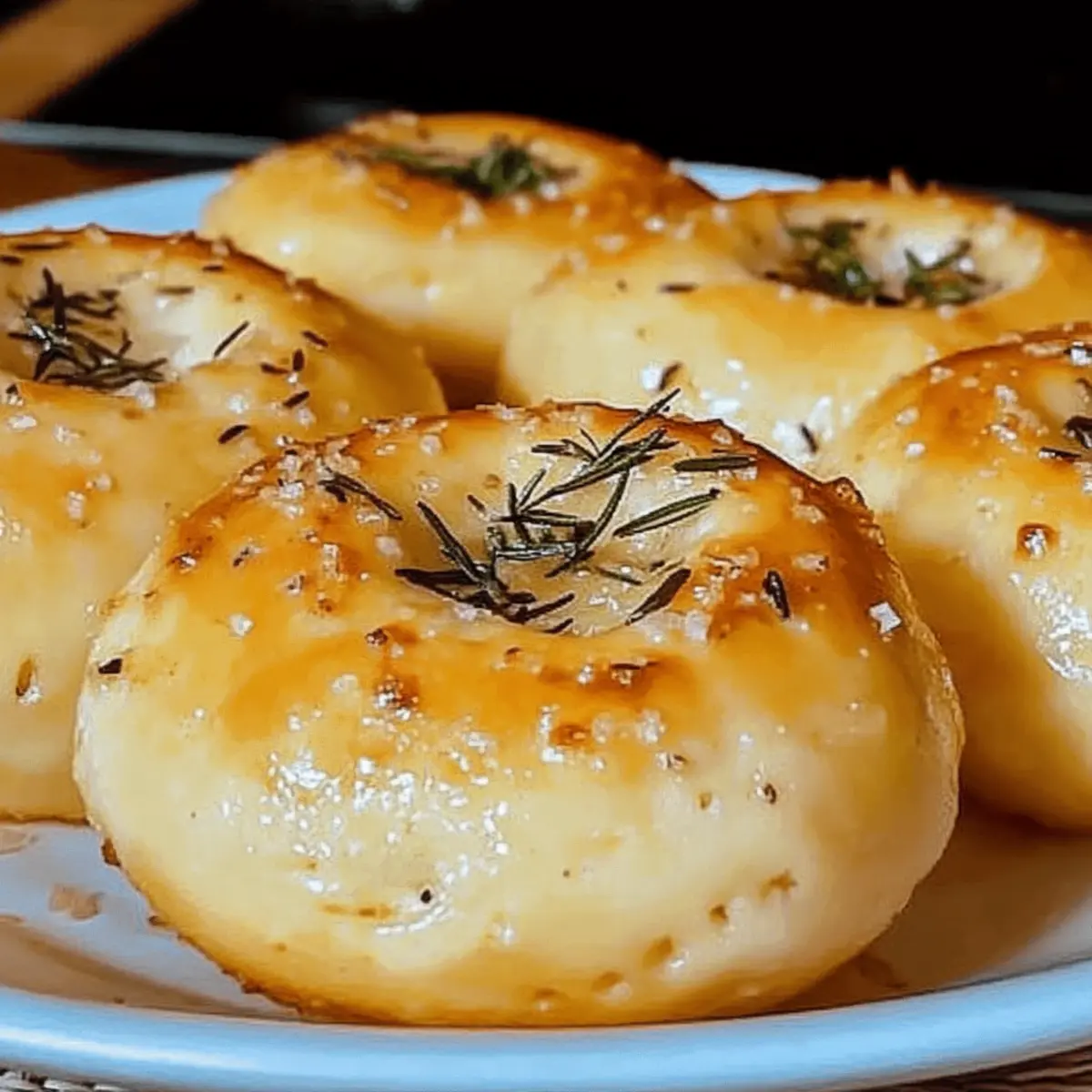 Golden Crust Garlic Rosemary Focaccia Muffins