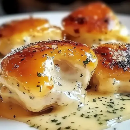 Irresistible Chicken Pillows with Garlic Parmesan Sauce Delight 8 Chicken Pillows with Garlic Parmesan Sauce