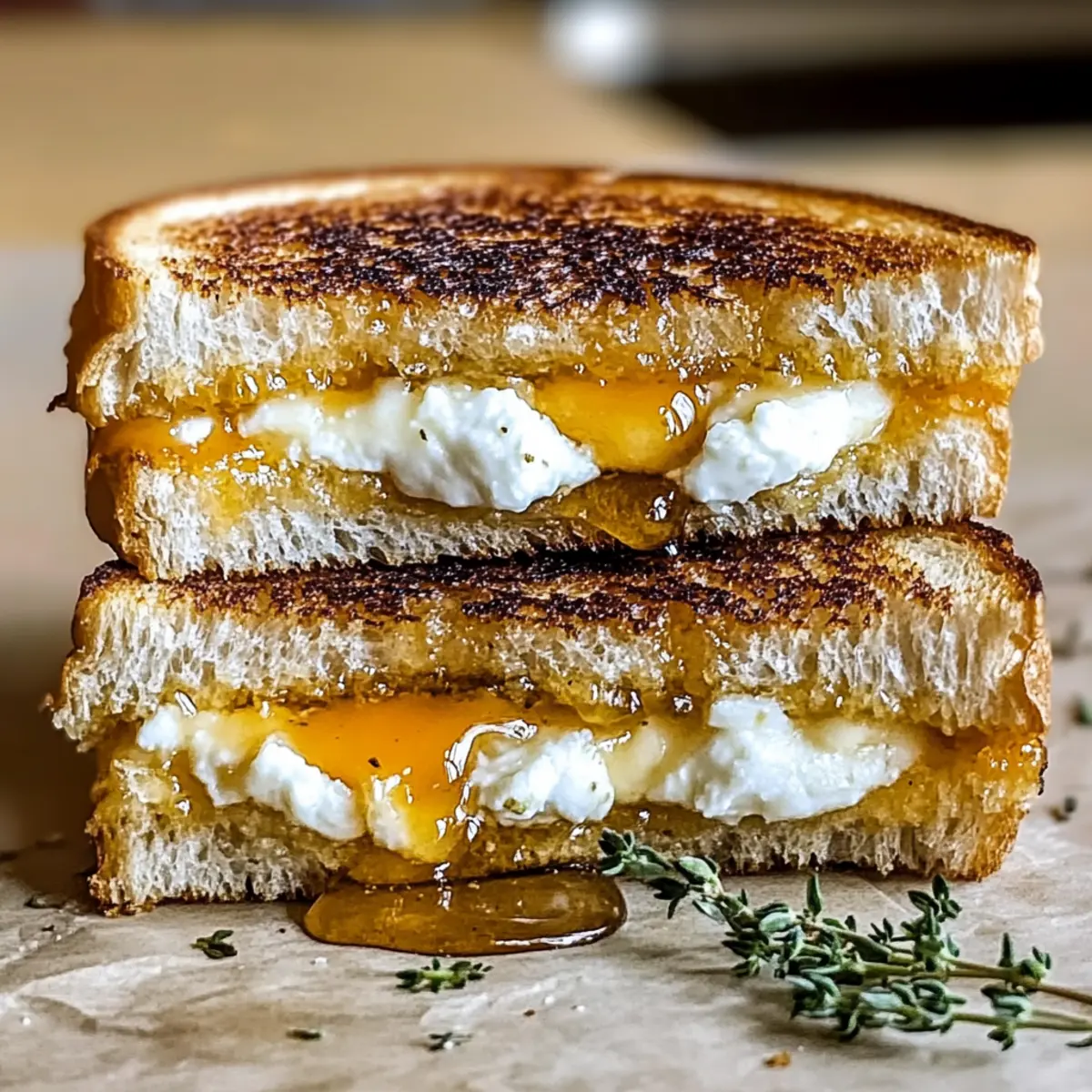 Goat Cheese Grilled Cheese with Honey Bliss