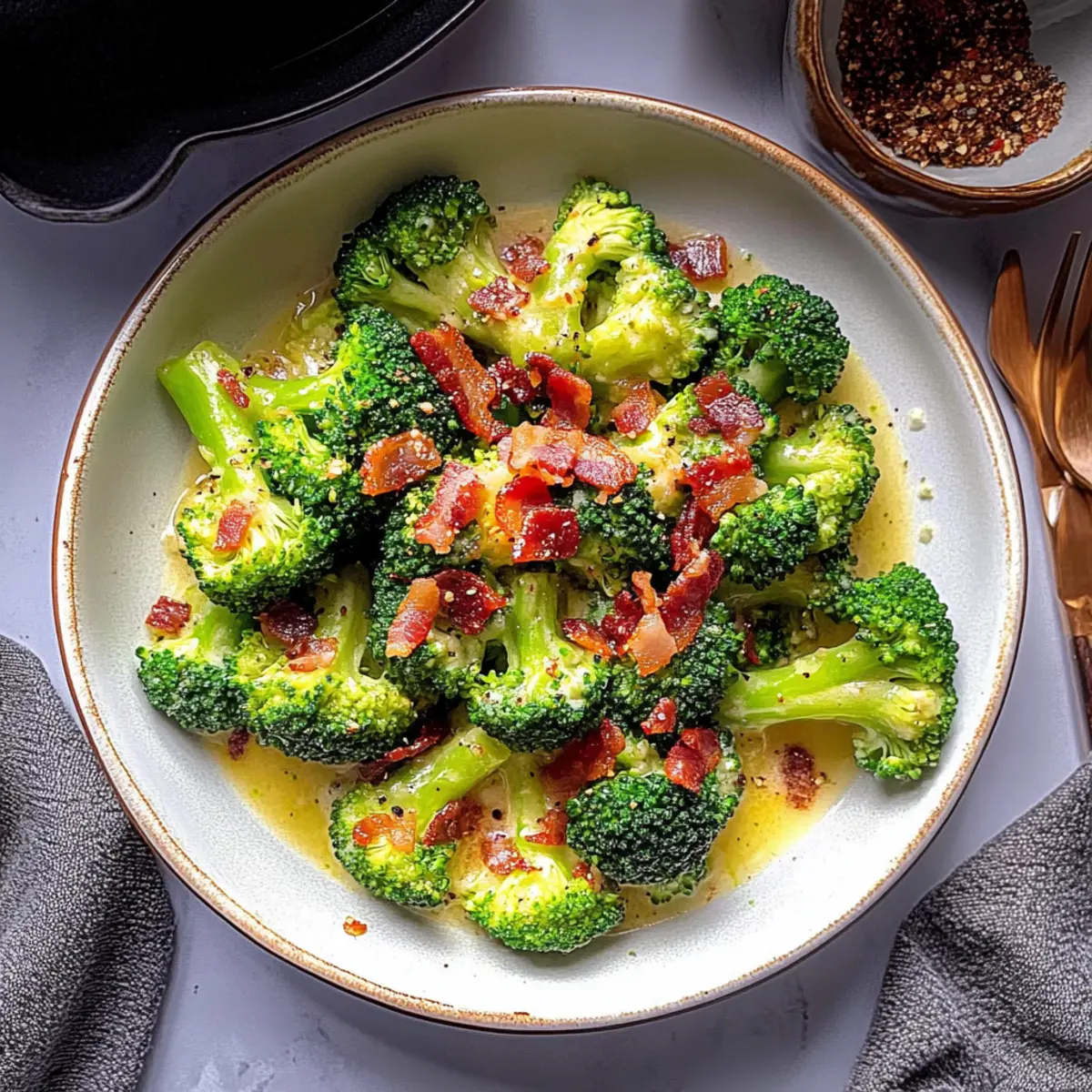 Savor Broccoli With Garlic Sauce & Bacon in 20 Minutes 4 Broccoli With Garlic Sauce & Bacon