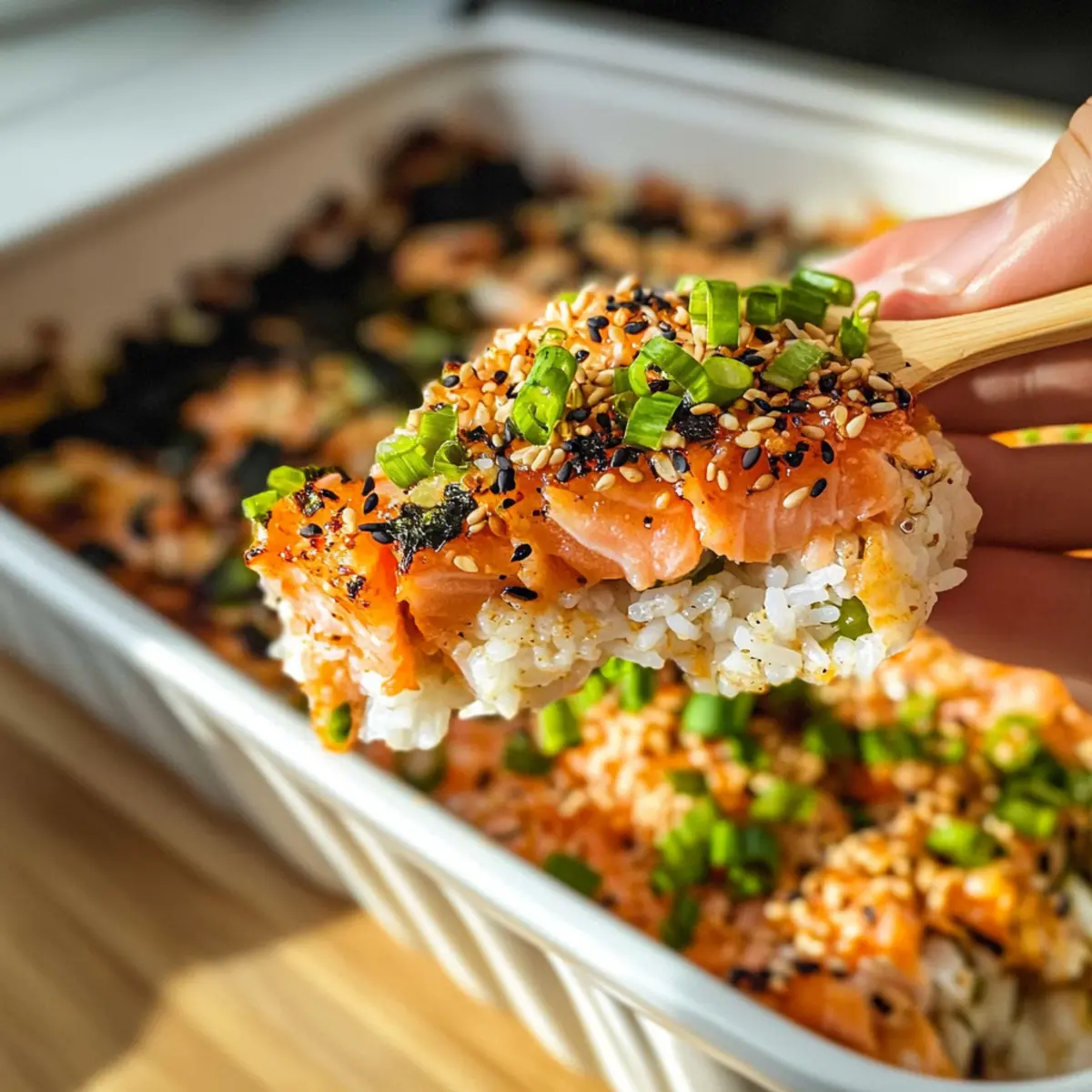 Salmon Sushi Bake