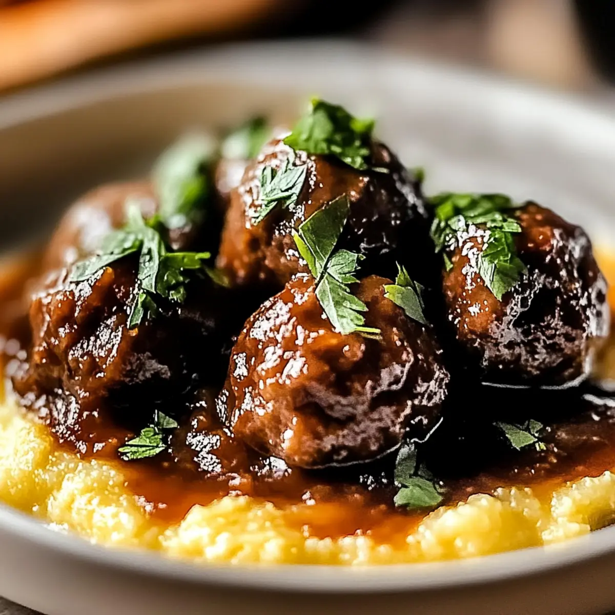 Red Wine Braised Meatballs