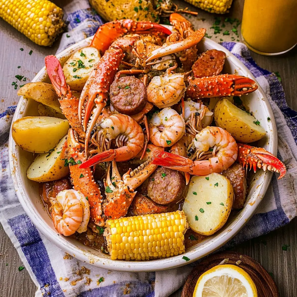 Cajun Seafood Boil with Garlic Butter Sauce