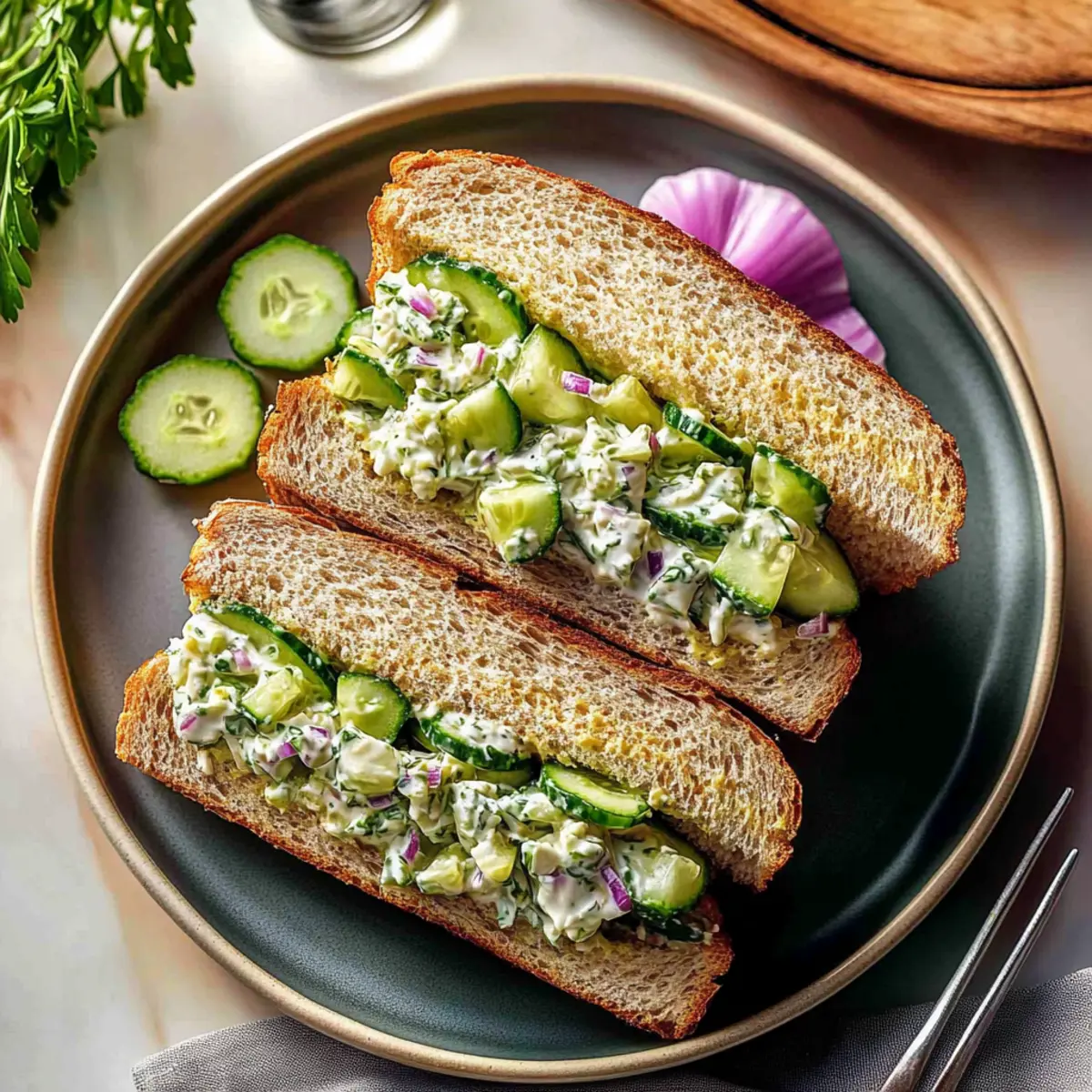 Easy Cucumber Salad Sandwiches