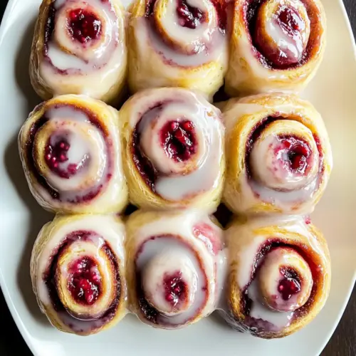 Heavenly Raspberry Cinnamon Rolls with Lemon Glaze Delight 12 Raspberry Cinnamon Rolls with Lemon Glaze