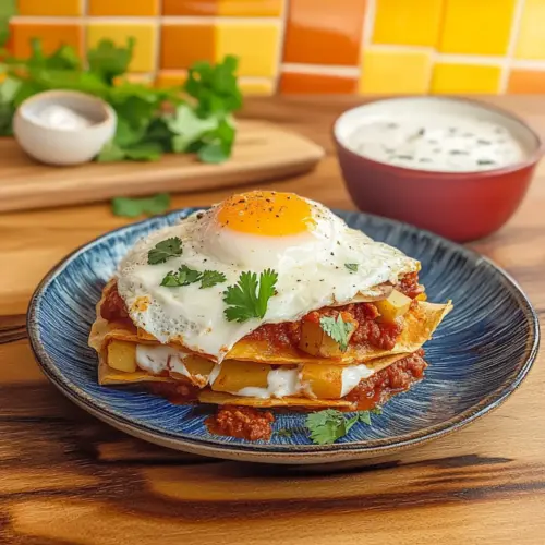 Stacked Potato and Chorizo Enchiladas