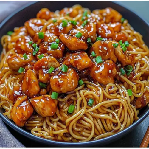 Sticky Garlic Chicken Noodles