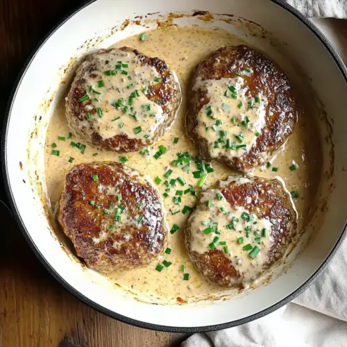 Salisbury Steaks in Horseradish Parmesan Sauce