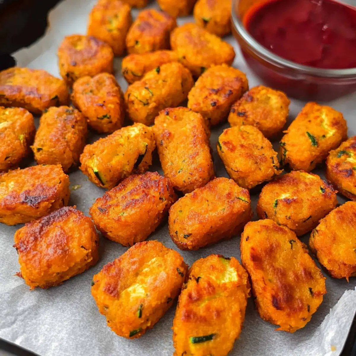 Baked Sweet Potato Zucchini Tots