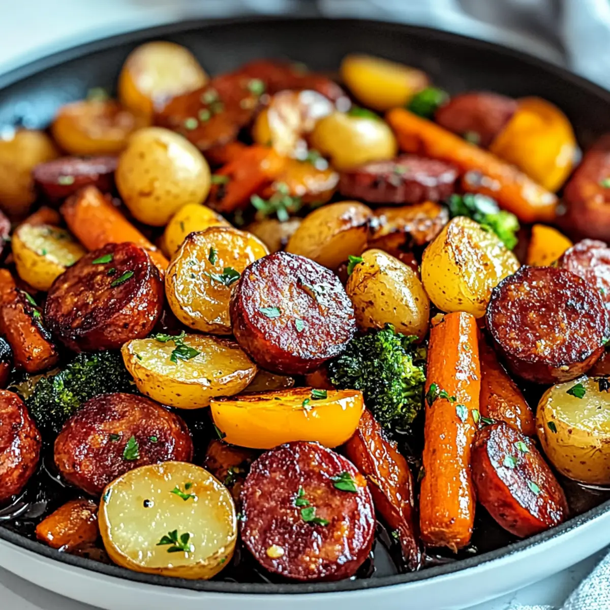 One-Pan Honey Garlic Kielbasa & Veggies