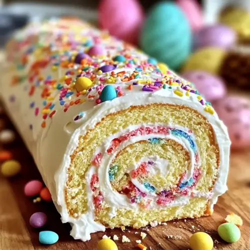 Delicious Easter Cake Roll with Whipped Cream Filling Delight 1 Easter Cake Roll