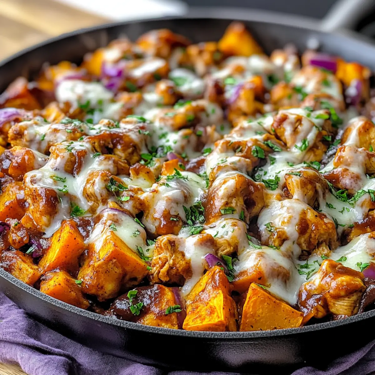BBQ Chicken Sweet Potato Skillet