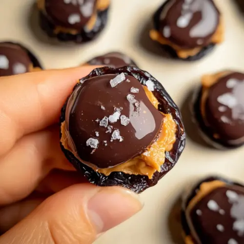 Smashed Dates with Peanut Butter and Chocolate