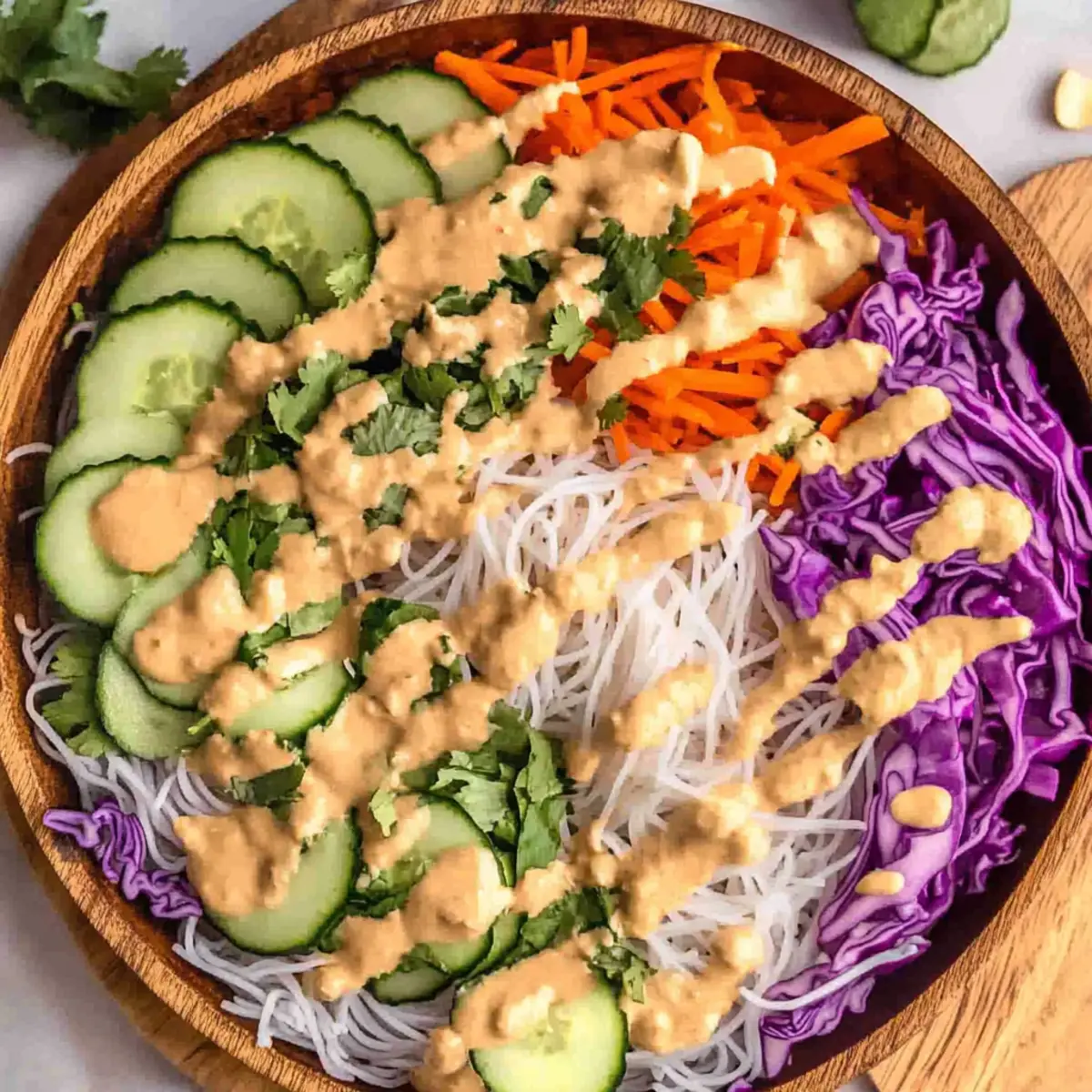 Spring Roll Salad with Peanut Sauce