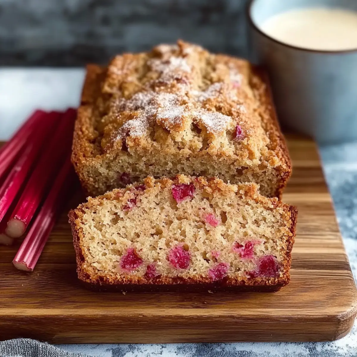 Moist Rhubarb Quick Bread