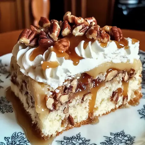 Butter Pecan Praline Poke Cake