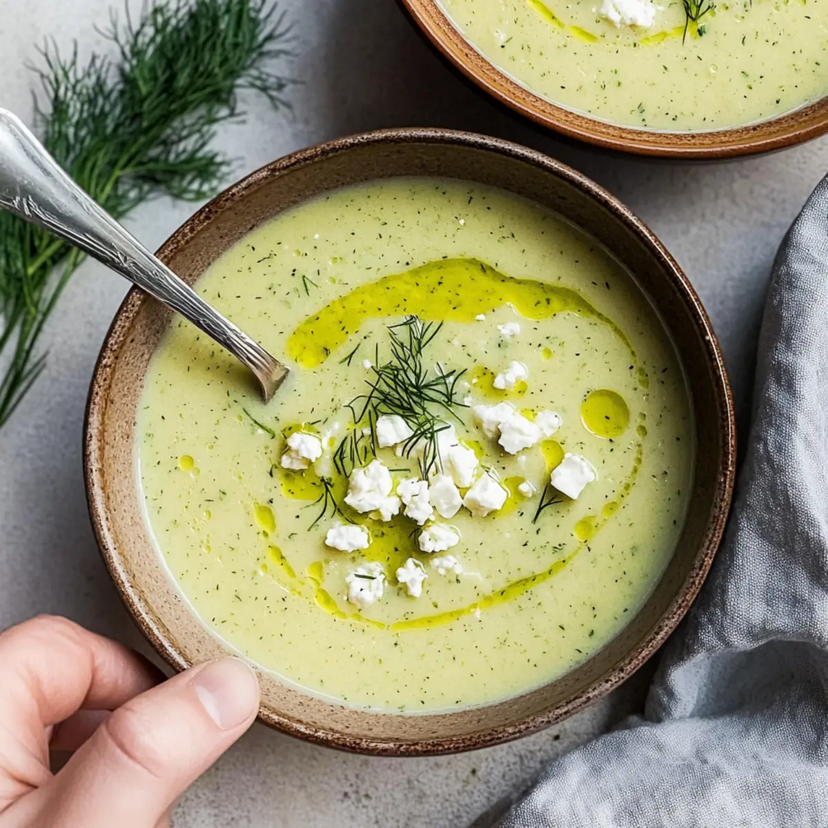 Roasted Zucchini Soup with Feta