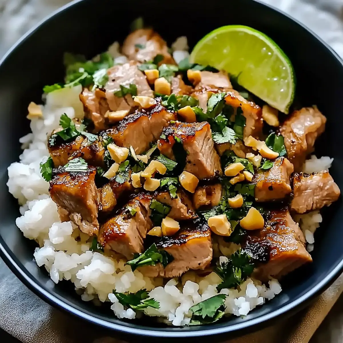 Ginger Lime Pork with Coconut Rice