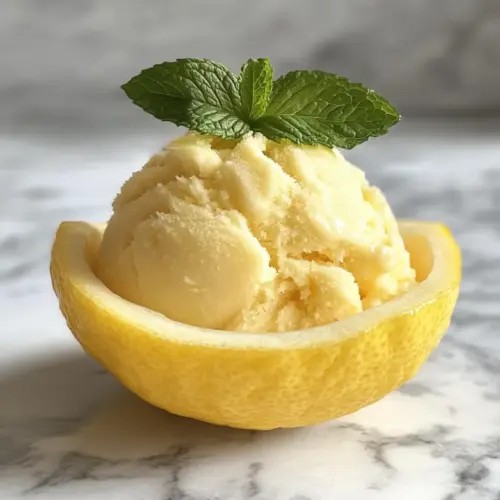 Sorbetto di Limone Dressed Up in a Frozen Lemon Shell