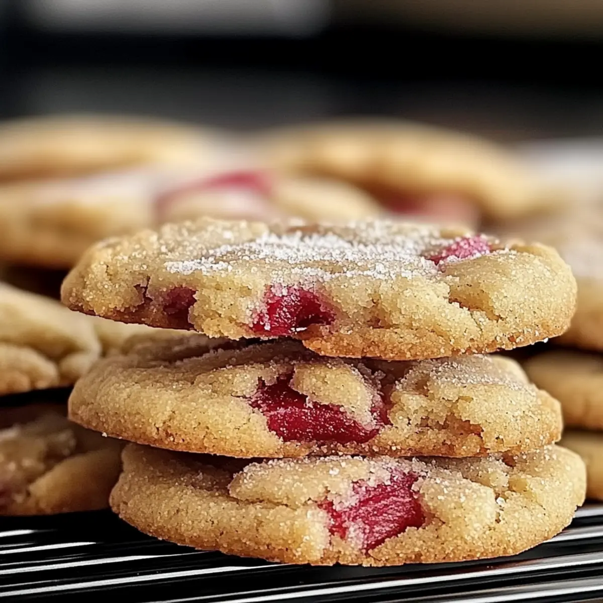 Buttery Rhubarb Shortbread Cookies