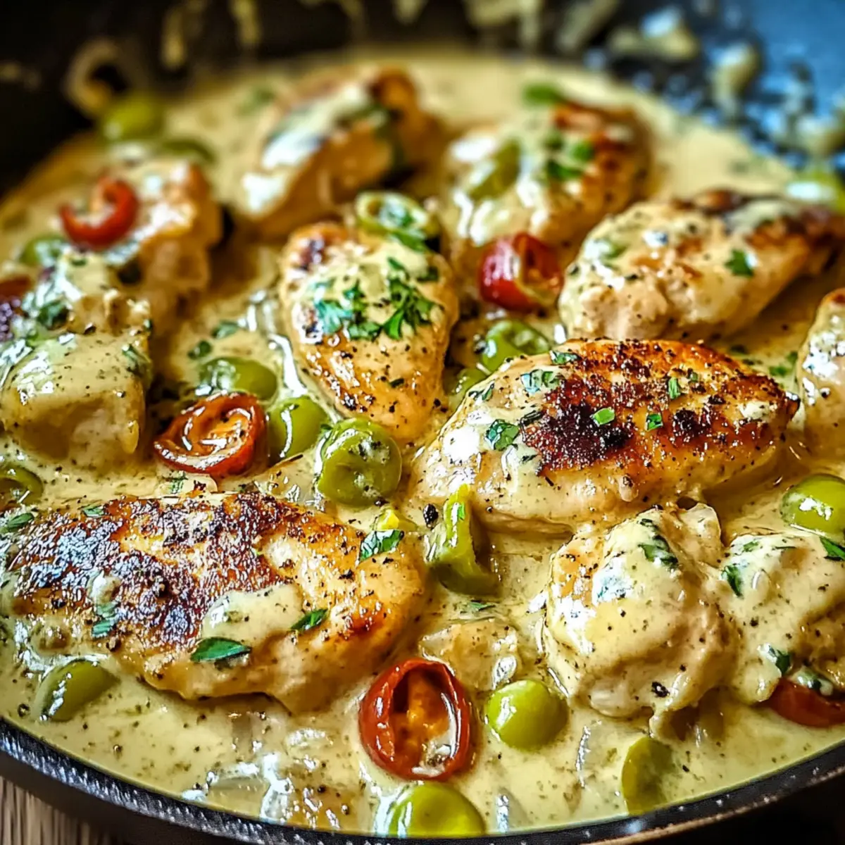 Creamy Pepperoncini Chicken Skillet