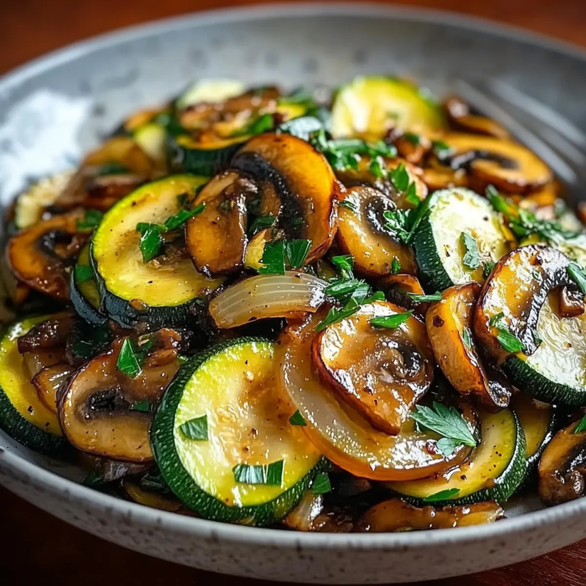 Sauteed Zucchini Mushrooms And Onions