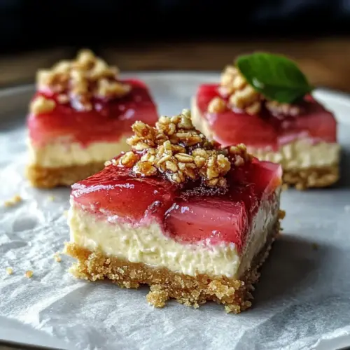 Rhubarb Cheesecake Squares