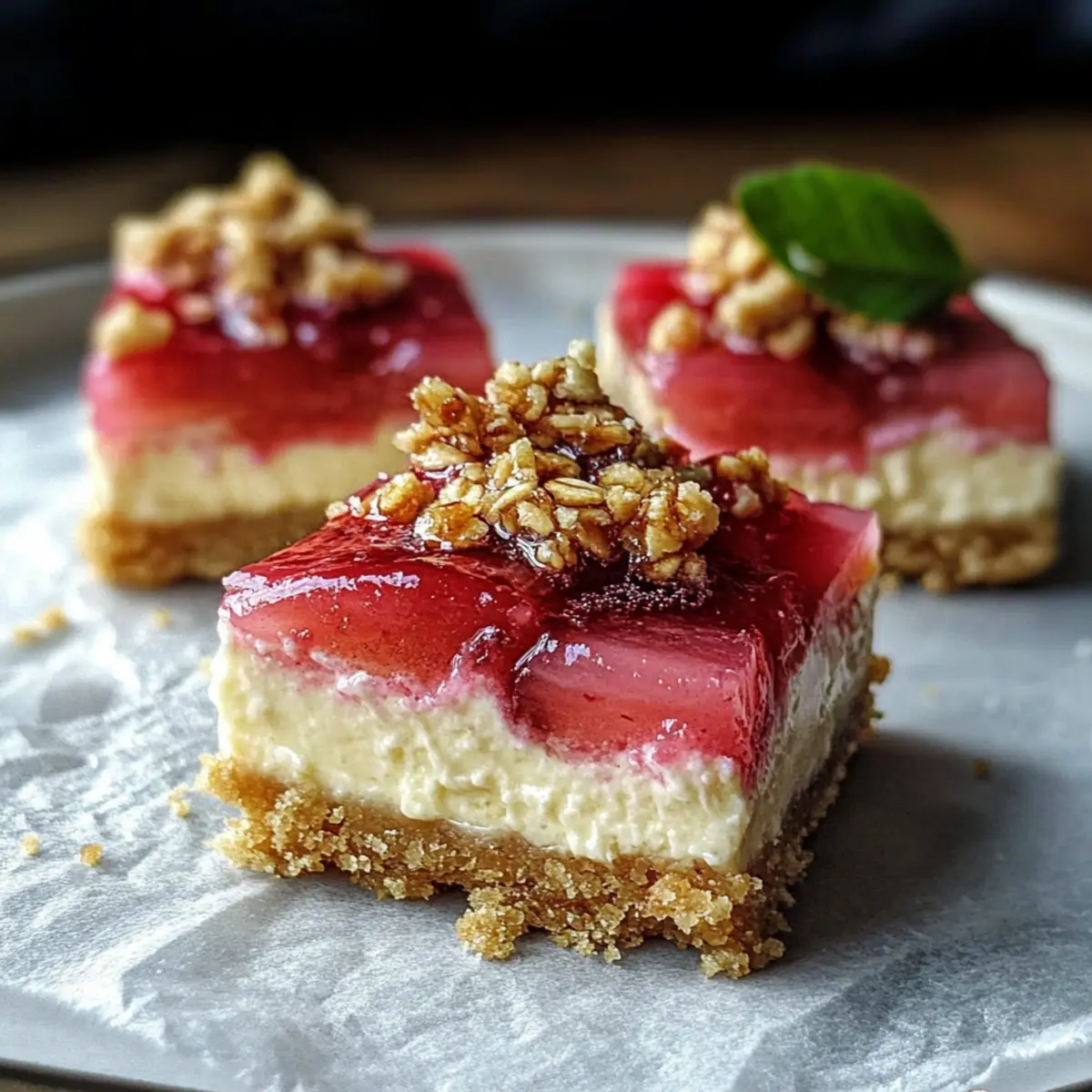 Rhubarb Cheesecake Squares