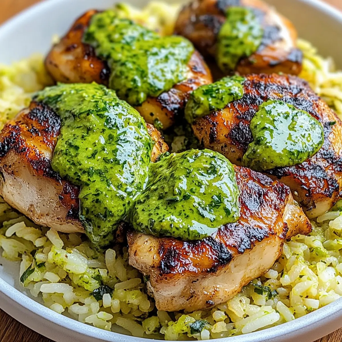 Chicken and Rice with Green Sauce Rocks