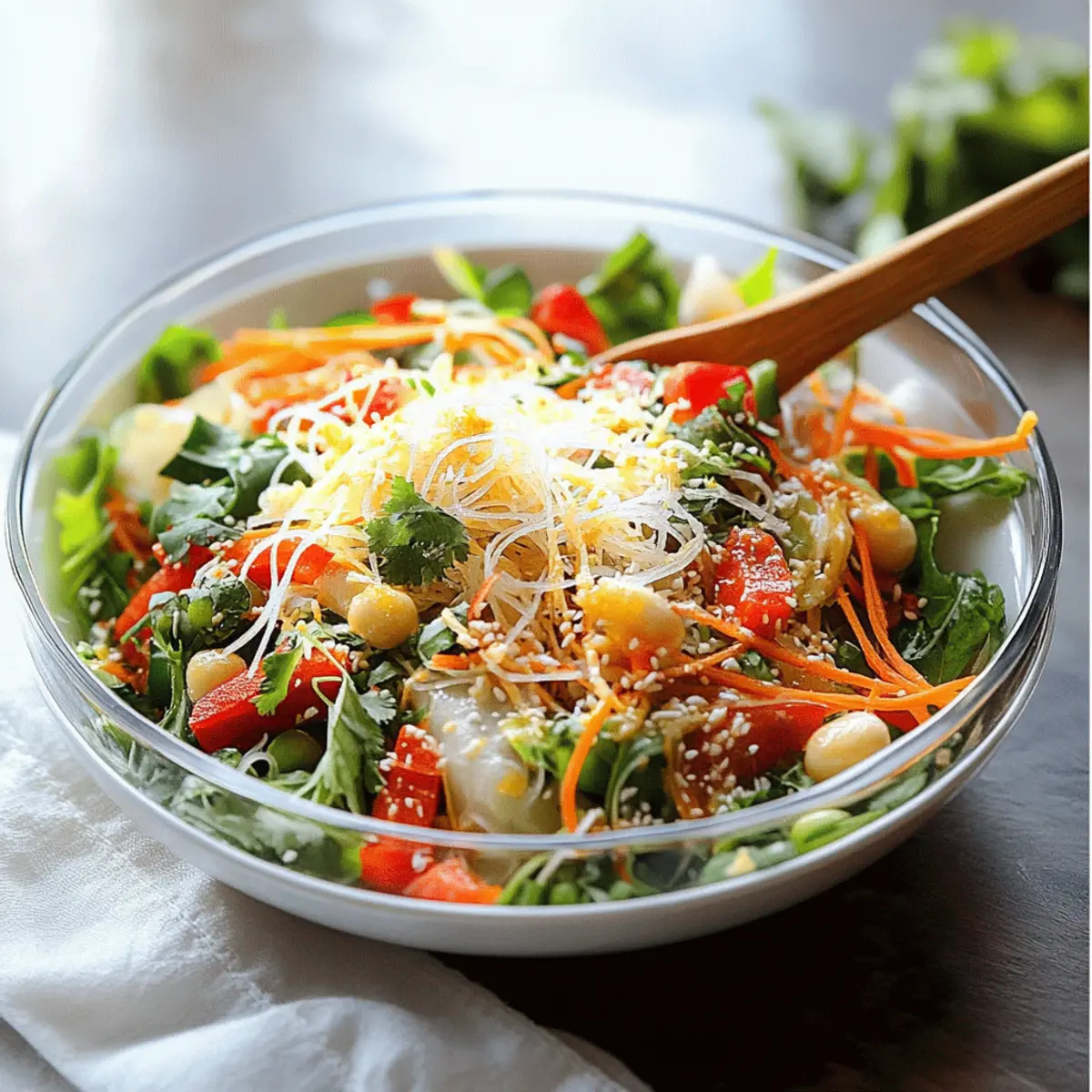Spring Roll Salad with Spicy Ginger Dressing