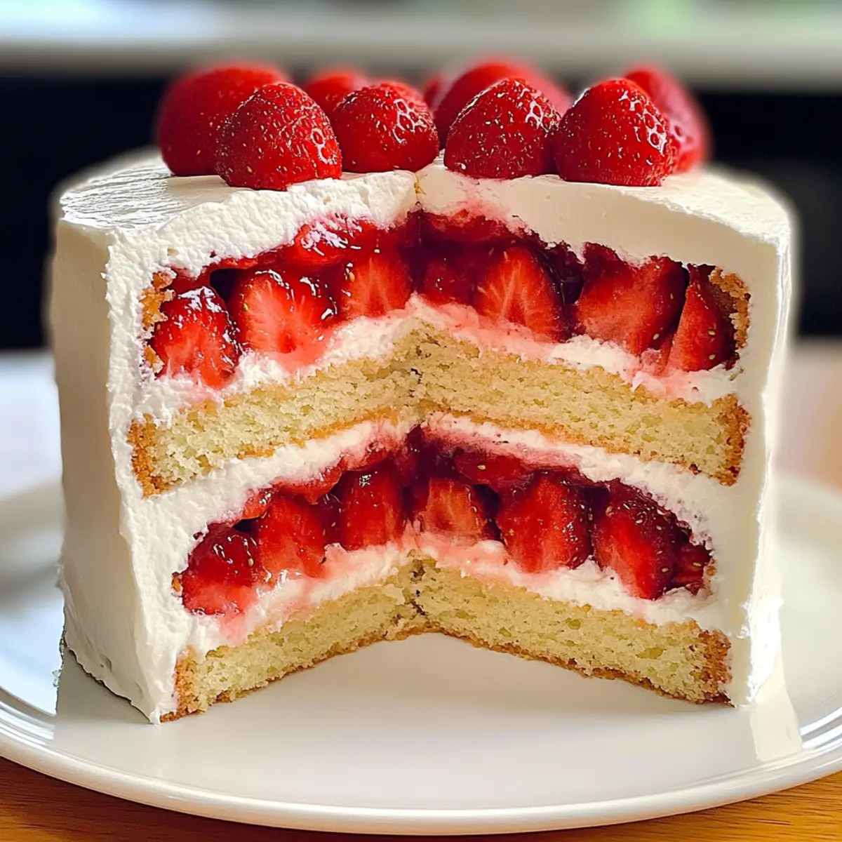 Vanilla Cake with Strawberry Filling