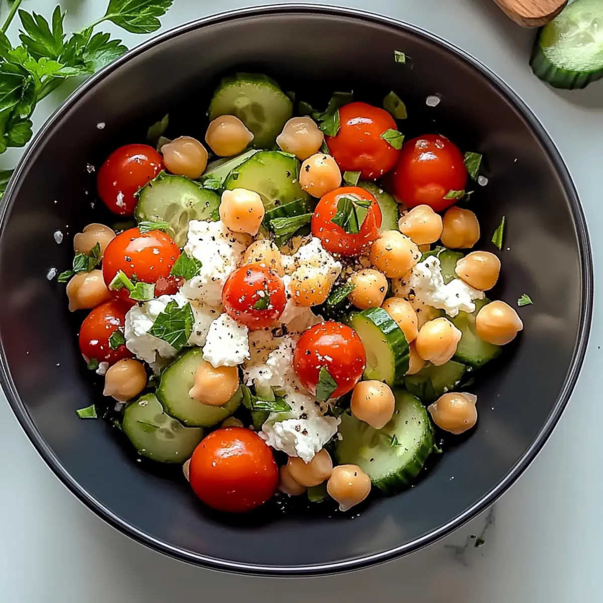 Cottage Cheese and Chickpeas Salad