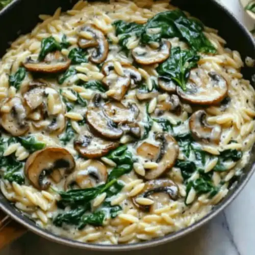 Mushroom and Spinach Orzo