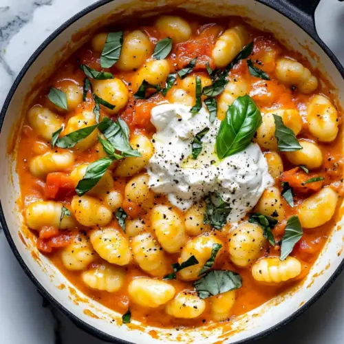 Creamy Tomato Gnocchi with Burrata