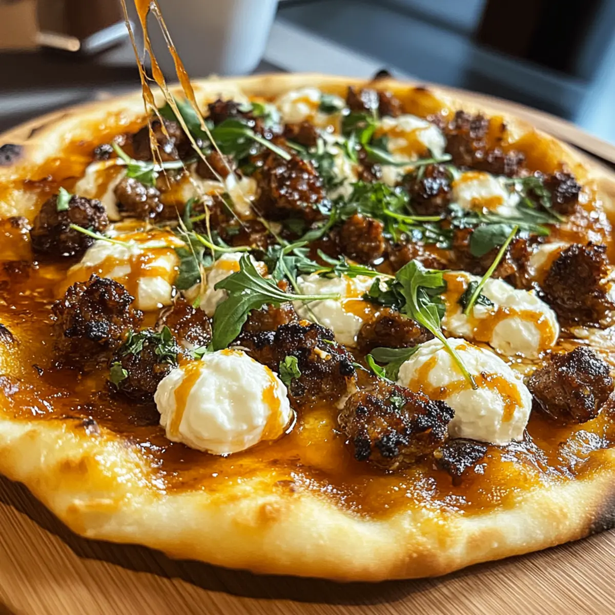 Sausage Ricotta Honey Hot Pizza